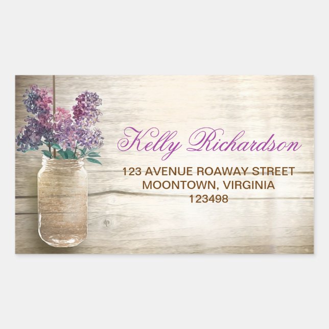 address label - sticker with mason jar (Front)