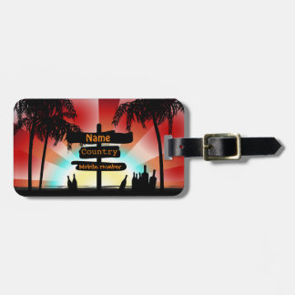Address label - Summer Style Beach - palm trees Luggage Tag