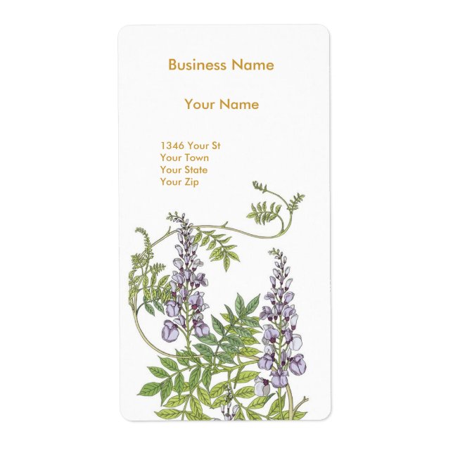 Address Label Vintage Retro Mauve Floral (Front)