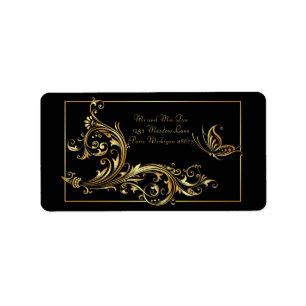 Address Labels/Butterfly and Swirls Label