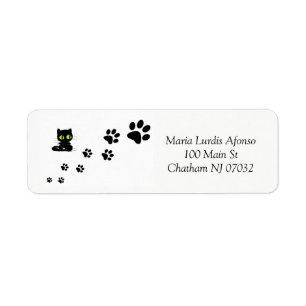 Address Labels Cats Black Paws