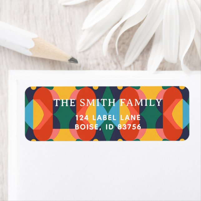 Address labels colorful geometric seamless pattern (En situation)