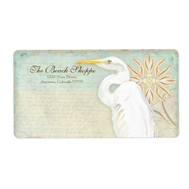 Address Labels - Great Egret Coastal Beach (Front)