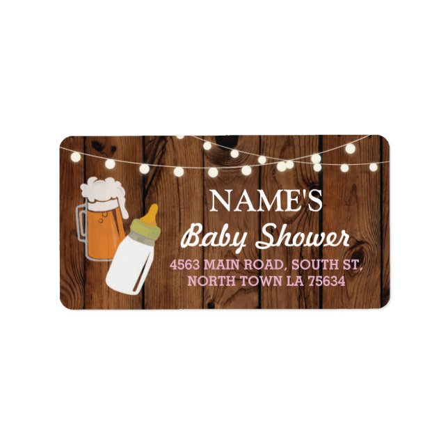 Address Labels Stickers Beer Brewing Bottle Girl (Front)