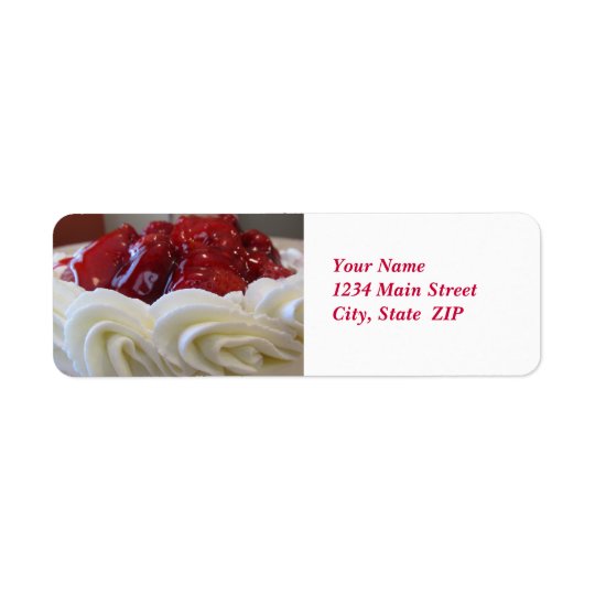 Address Labels--Strawberry Cake Return Address Label