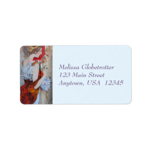 Address Labels--Victorian Lady Red Label