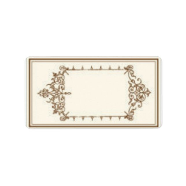 Address Labels with Brown Vintage Scrollwork (Front)