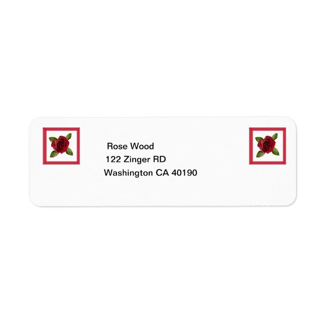 Address Labels with Rose Design (Front)