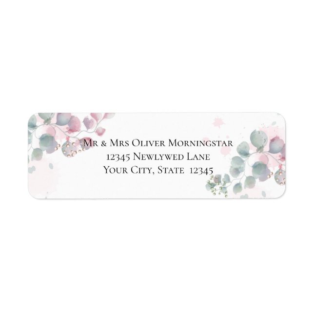 ADDRESS | Modern Watercolor Eucalyptus Foliage (Front)