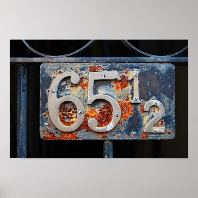 Address Number Plaque, Sixty-five and a Half Poster (Front)