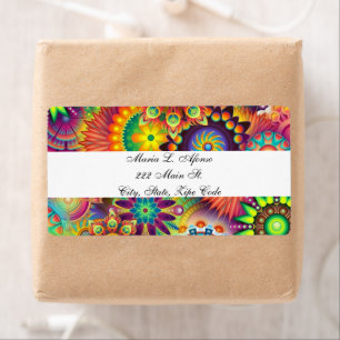 Address Return Labels Abstract Floral