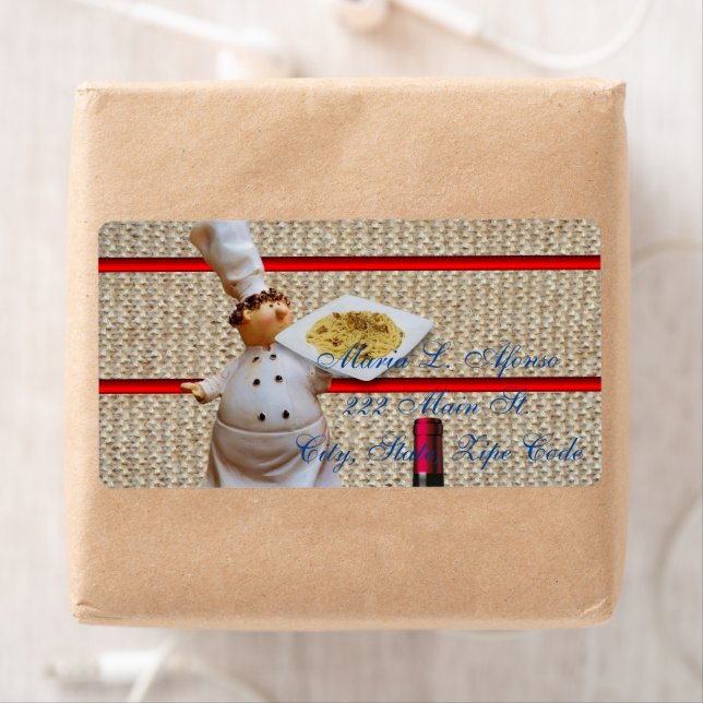 Address Return Labels Chef Wine Pasta (Insitu)