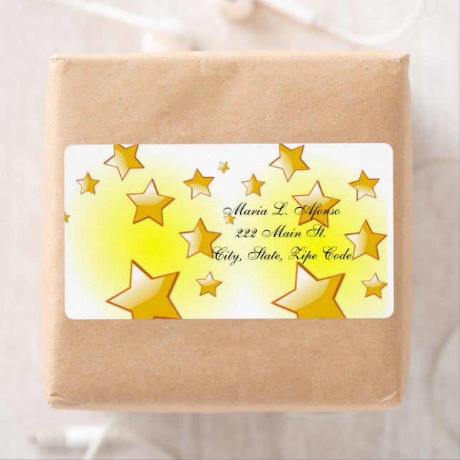 Address Return Labels Yellow Stars (Insitu)