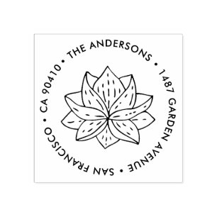 Address Stamp, custom address stamp, succulent Rubber Stamp
