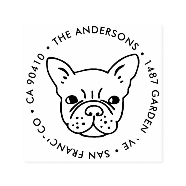 Address Stamp, French bulldog address stamp (Design)