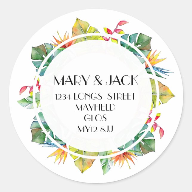 ADDRESS STICKER TROPICAL (Front)