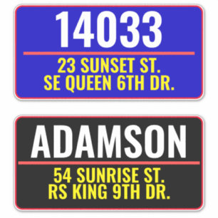 Address Street Mailbox Numbers (Personalized Name)