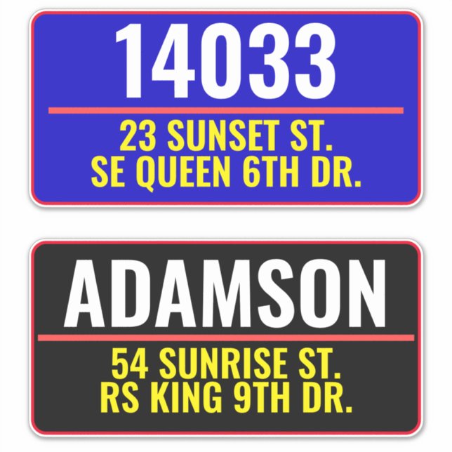 Address Street Mailbox Numbers (Personalized Name) (Front)