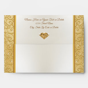 Addressed Gold and White A7 Invitation Envelopes