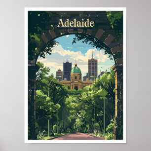 Adelaide Australia Art Vintage Travel Poster