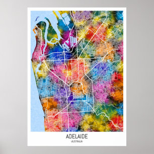 Adelaide Australia City Map Poster