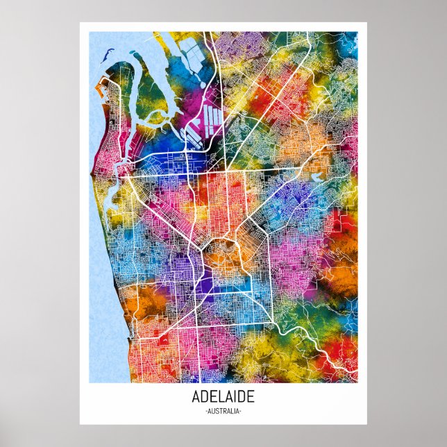 Adelaide Australia City Map Poster (Front)