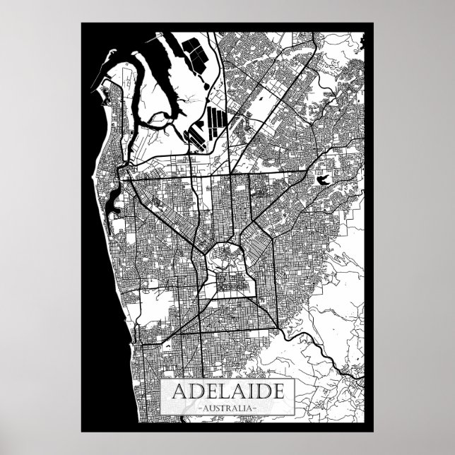 Adelaide Australia City Map Poster (Front)
