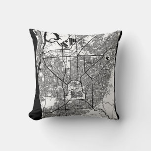 Adelaide Australia City Map Throw Pillow