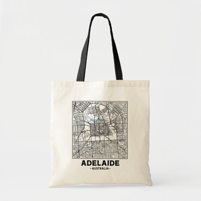 Adelaide, Australia City Map Tote Bag (Front)