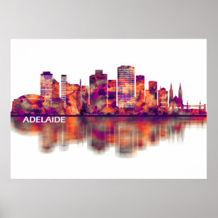 Adelaide Australia Skyline Poster