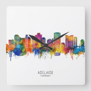 Adelaide Australia Skyline Square Wall Clock