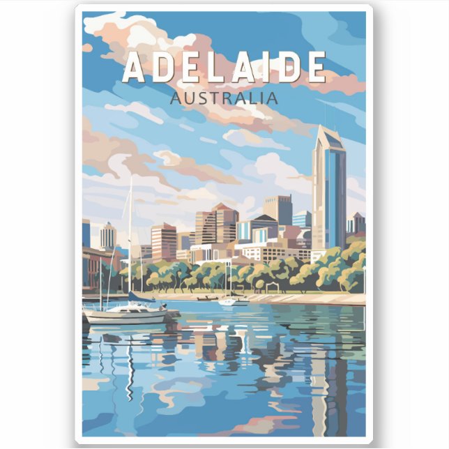 Adelaide Australia Travel Art Vintage (Front)