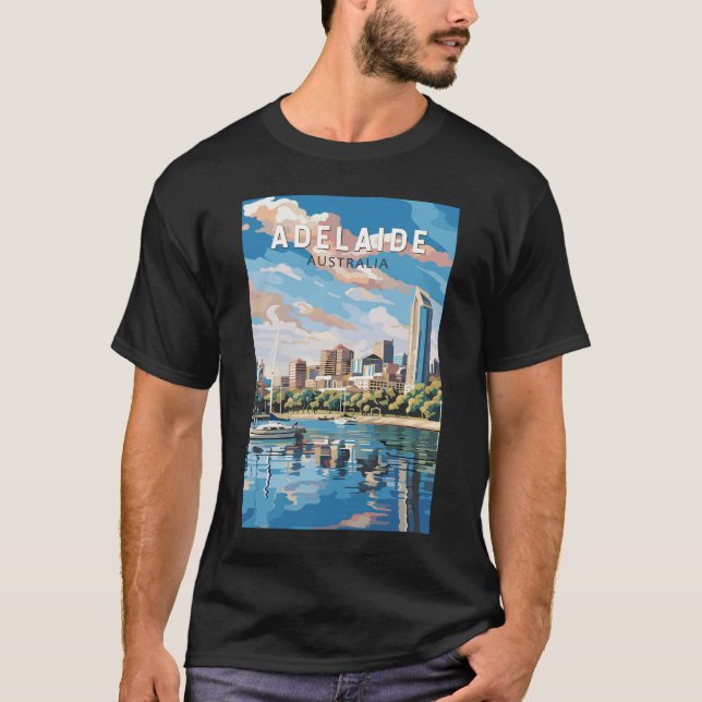 Adelaide Australia Travel Art Vintage T-Shirt (Front)
