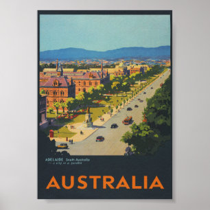 Adelaide Australia Vintage Travel Poster