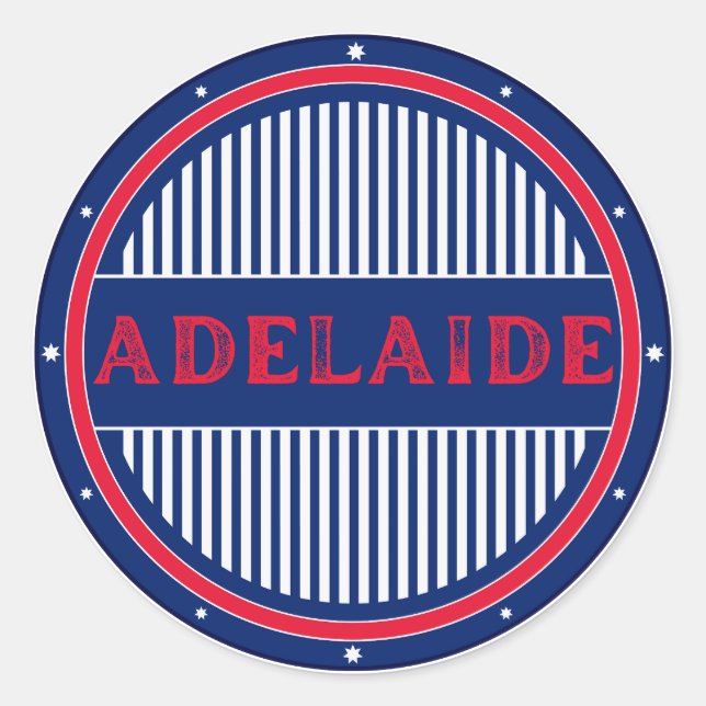 Adelaide City Pride Emblem – Australian Identity Classic Round Sticker (Front)