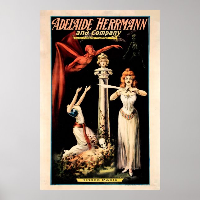 Adelaide Herrmann 1900 Hindoo Magic Show POSTER (Front)