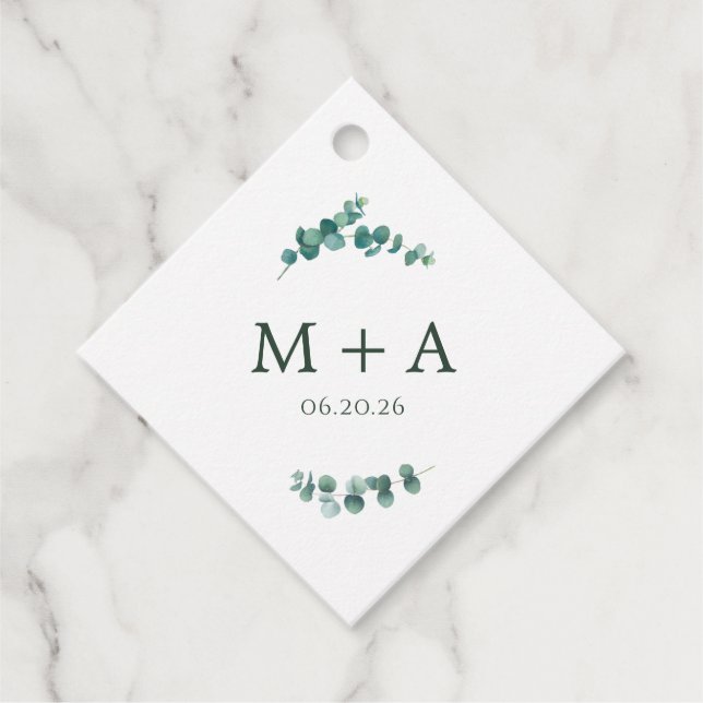 Adelaide Wedding Monogram Favour Tags (Front)