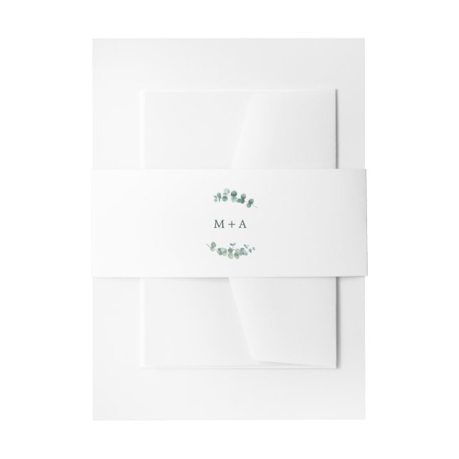 Adelaide Wedding Monogram Invitation Belly Band (Front Example)
