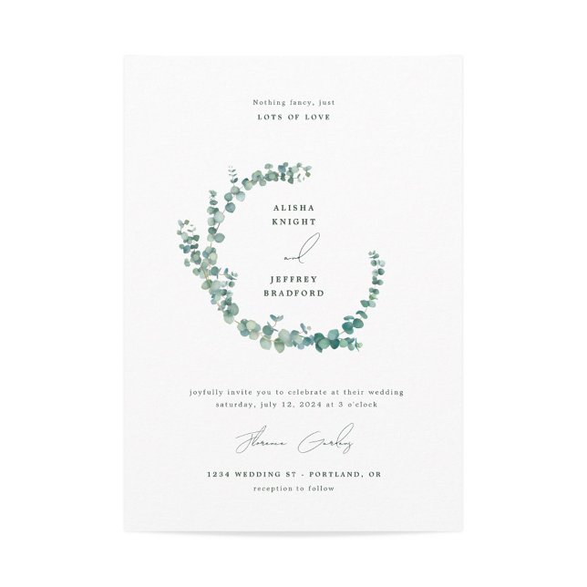 Adelaide Wedding Watercolor Eucalyptus Invitation (Creator Uploaded)