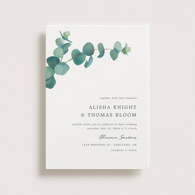 Adelaide Wedding Watercolor Eucalyptus Invitation (Creator Uploaded)