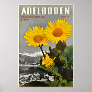 Adelboden, Switzerland, Ski travel Poster
