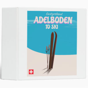 Adelboden Switzerland ski travel poster Binder