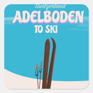 Adelboden Switzerland ski travel poster Square Sticker