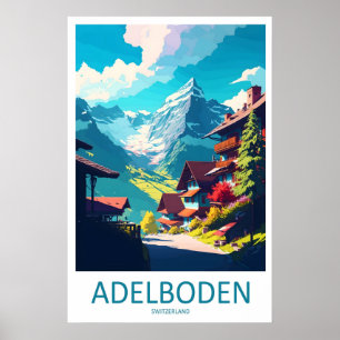 Adelboden Vintage Travel Poster Ski National Park