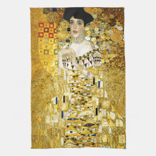 Adele Bloch-Bauer I by Gustav Klimt Art Nouveau Kitchen Towel