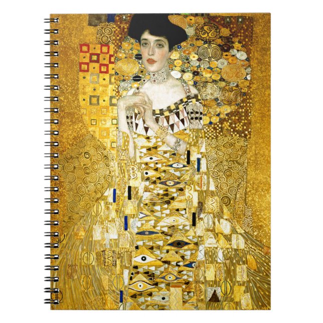 Adele Bloch-Bauer I by Gustav Klimt Art Nouveau Notebook (Front)