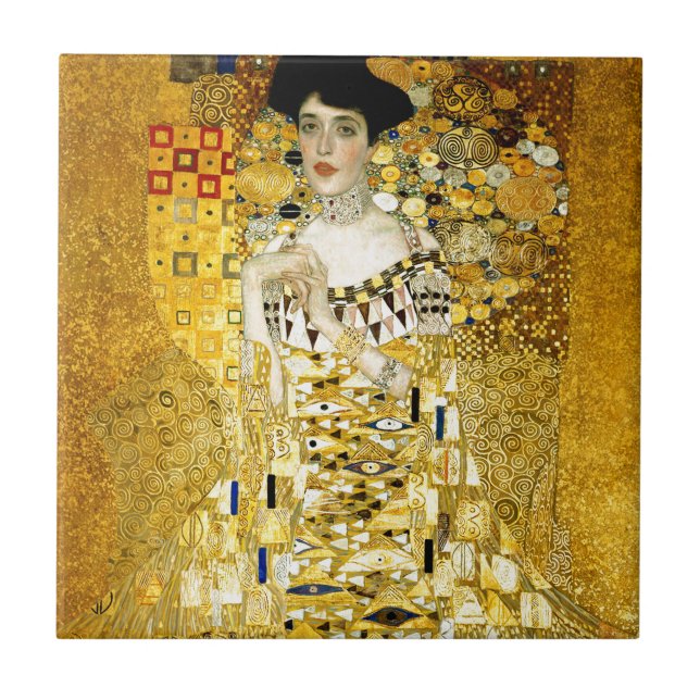 Adele Bloch-Bauer I by Gustav Klimt Art Nouveau Tile (Front)