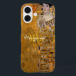 Adele, Lady in Gold by Gustav Klimt, Monogrammed iPhone 16 Case<br><div class="desc">Vintage iPhone mobile case with monogrammed custom name featuring famous artwork "Adele - the Lady in Gold" by Gustav Klimt</div>