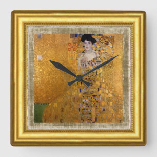 Adele, Lady in Gold, Gustav Klimt, Canvas, Framed Square Wall Clock