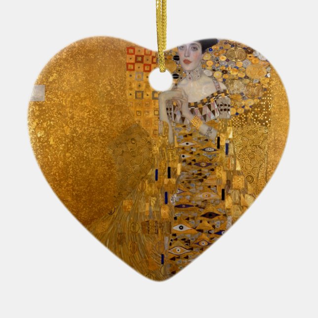 Adele, The Lady in Gold - Gustav Klimt Ceramic Ornament (Front)